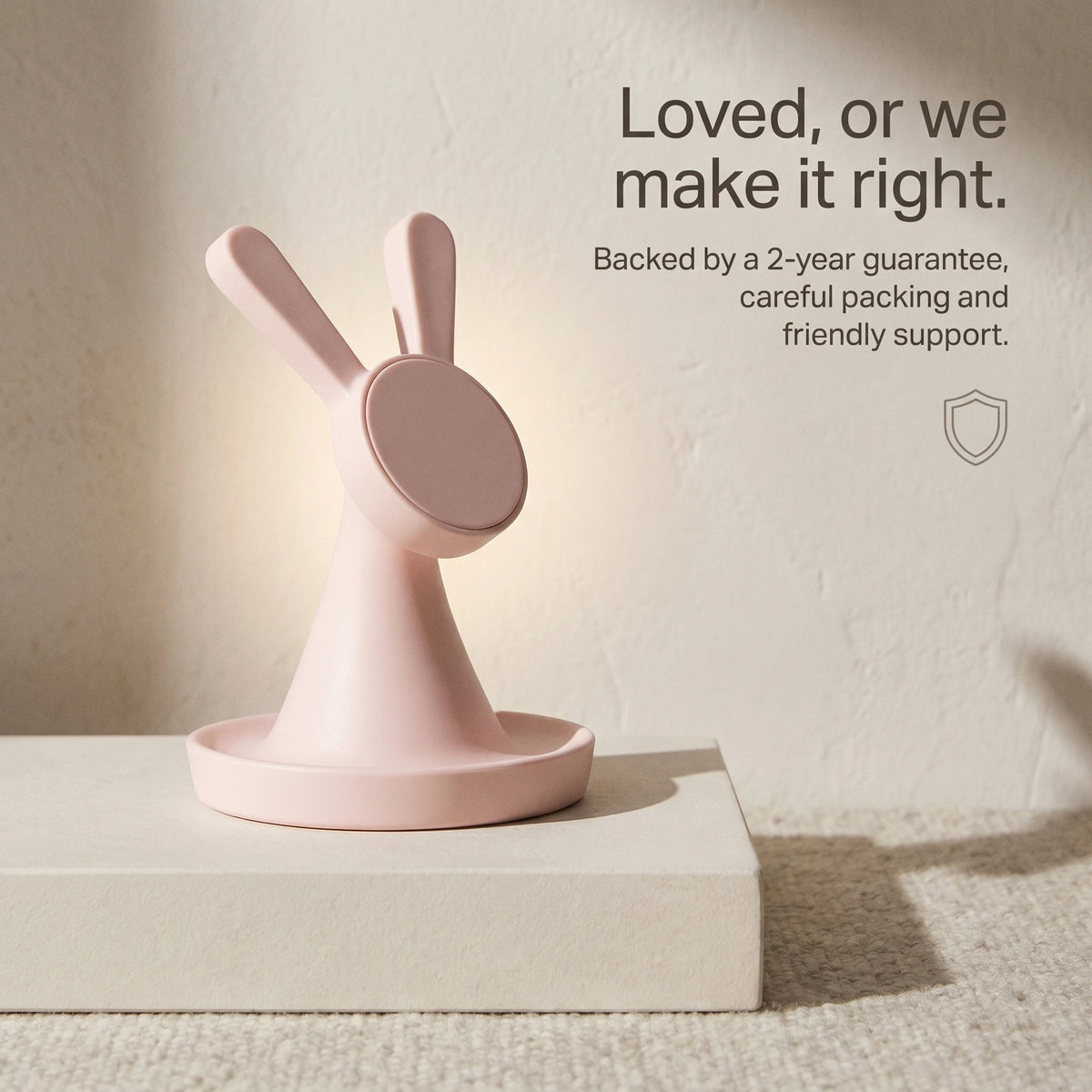 Rabbit Wood-Look Wireless Charger Stand