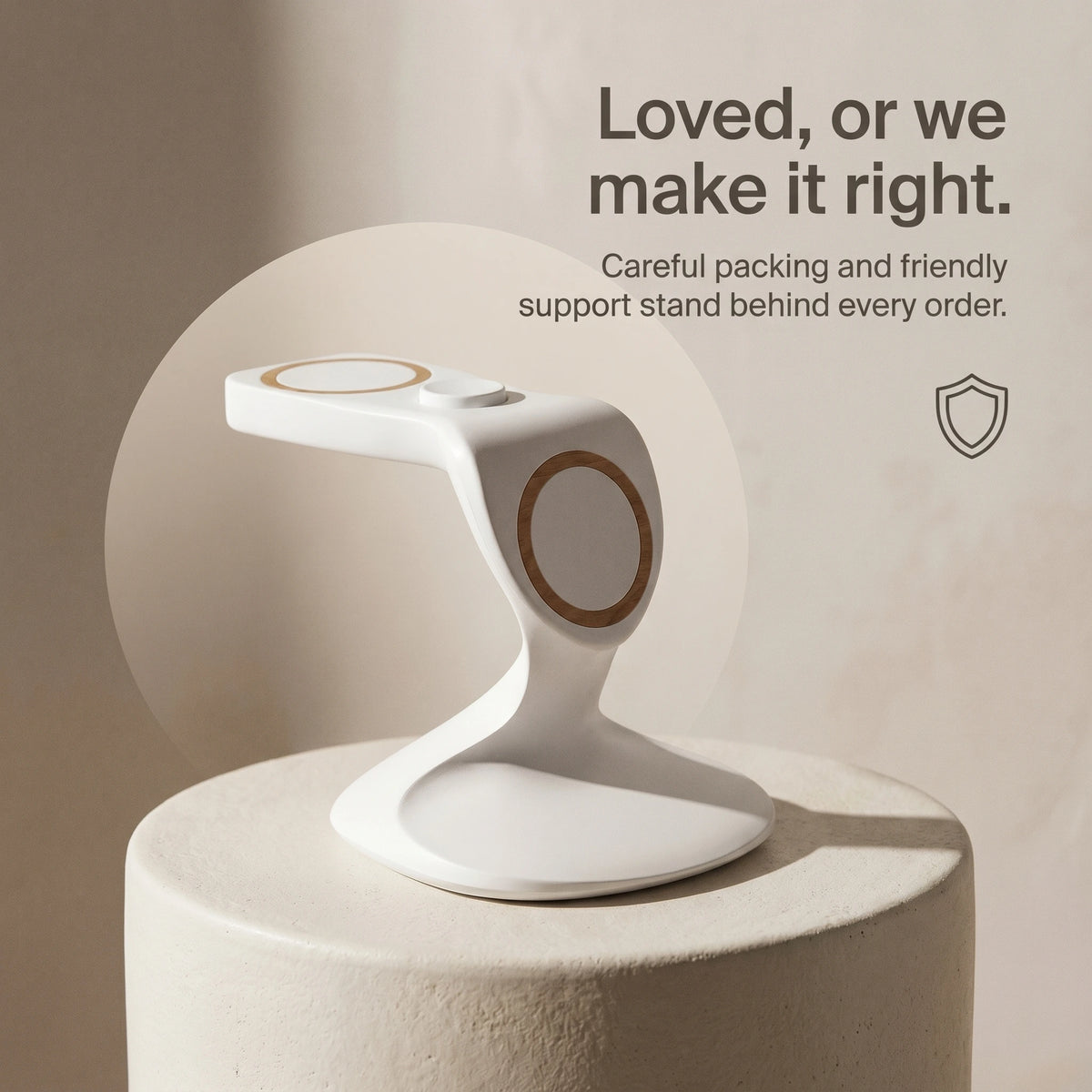 Spade Wood-Look Wireless Charger Stand