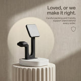 The Square — Wood-Look Wireless Charger Stand 30W