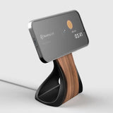 WaveCraft MagSafe iPhone Stand — Wood-Look Desk Charger