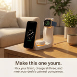 Line Wood-Look Wireless Charger Stand