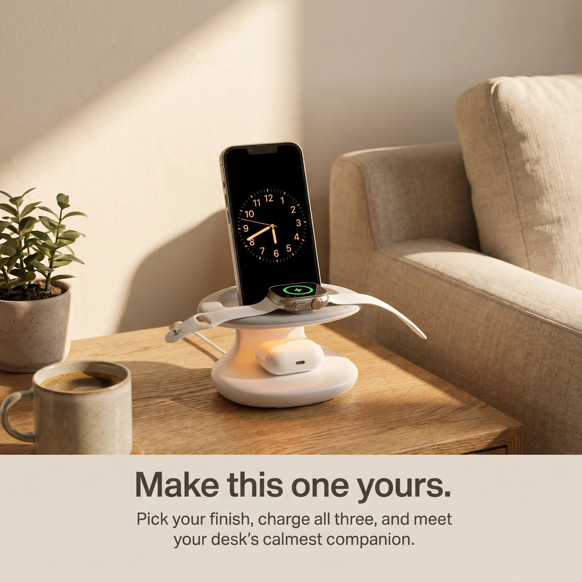 Embrace — Wood-Look Wireless Charger Stand