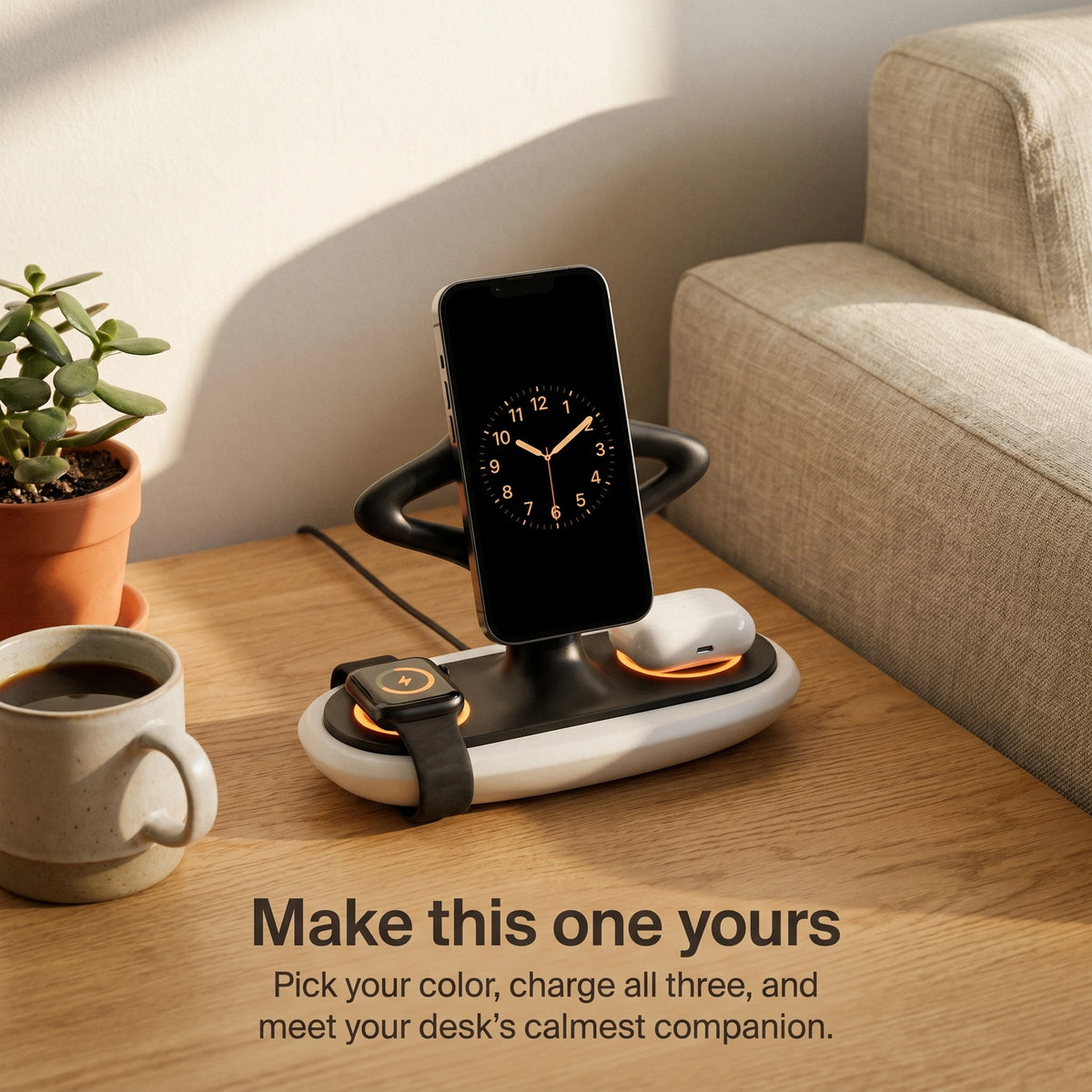 Zen Wood-Look Wireless Charger Stand