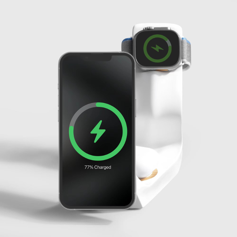 Line Wood-Look Wireless Charger Stand