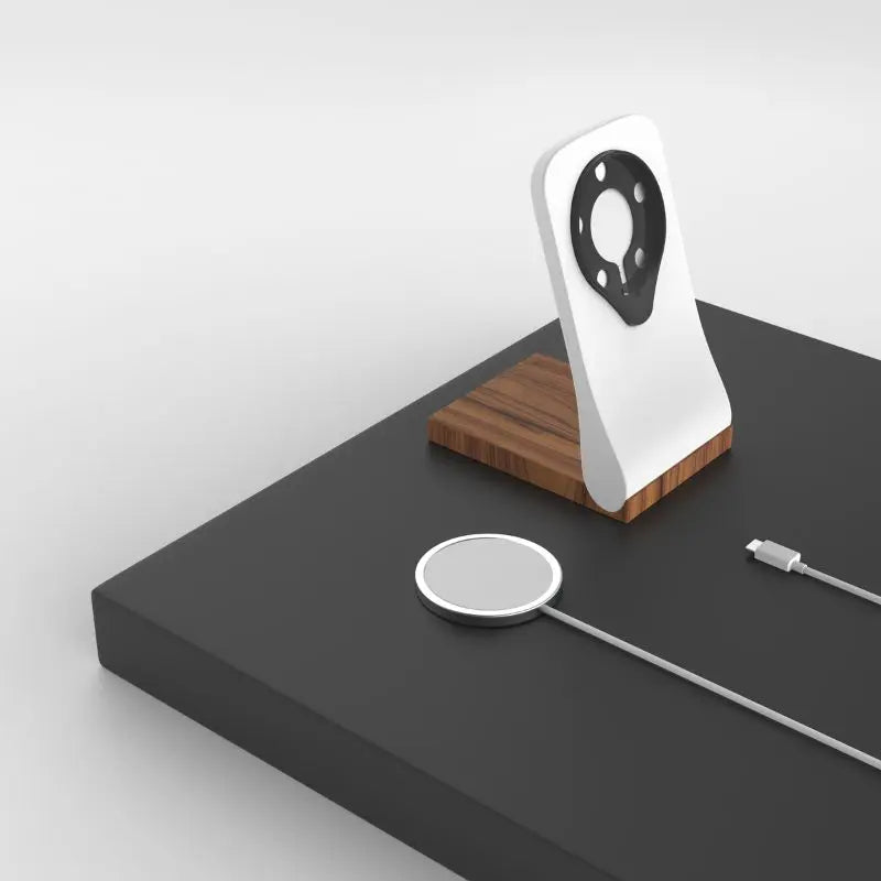 SleekPeak MagSafe iPhone Stand — Wood-Look Desk Charger