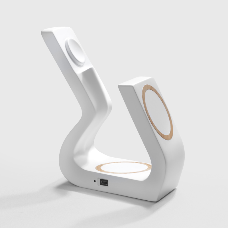 Line Wood-Look Wireless Charger Stand