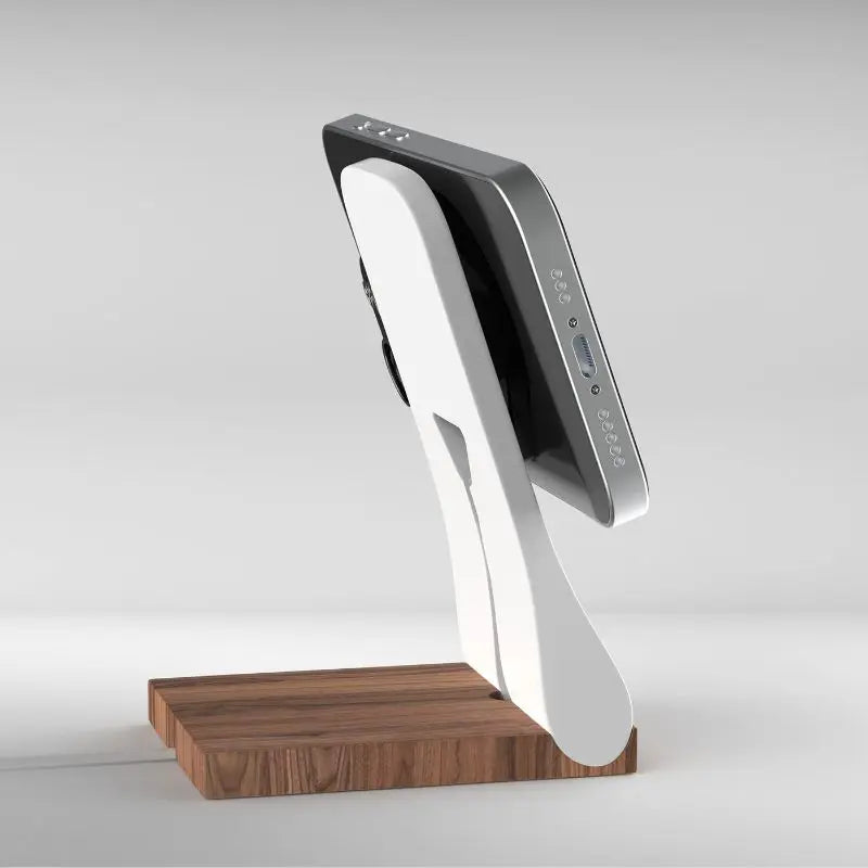 SleekPeak MagSafe iPhone Stand — Wood-Look Desk Charger