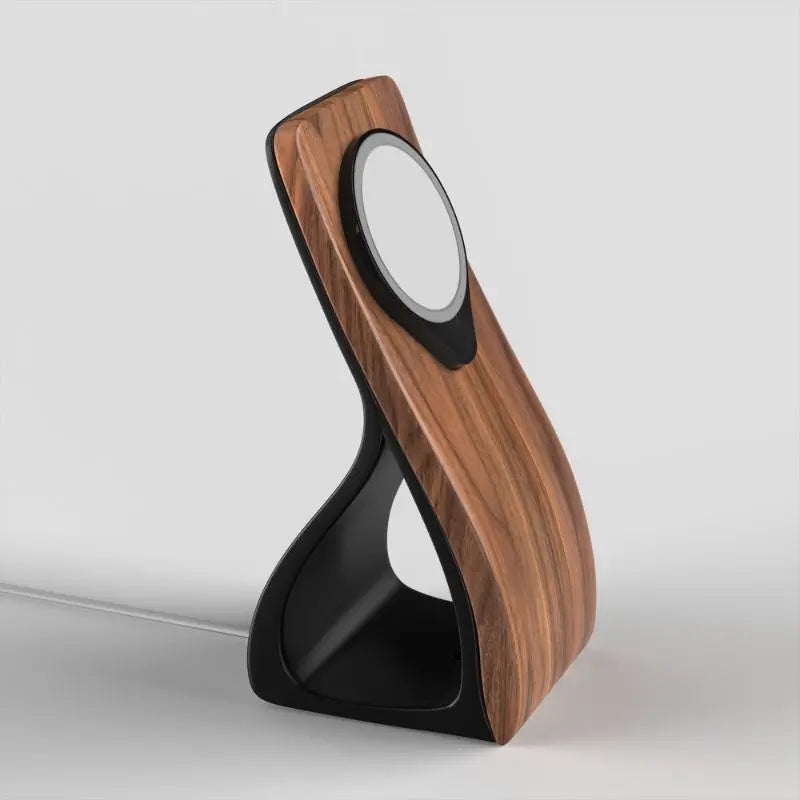 Woodface MagSafe Stand — Wood-Look Desk Charger