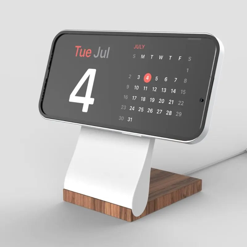 SleekPeak MagSafe iPhone Stand — Wood-Look Desk Charger