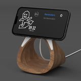 HaloDock MagSafe Stand — Wood-Look iPhone Dock