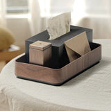 Double Rectangle Wooden Tissue Box Cover with Storage