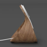 HaloDock MagSafe Stand — Wood-Look iPhone Dock