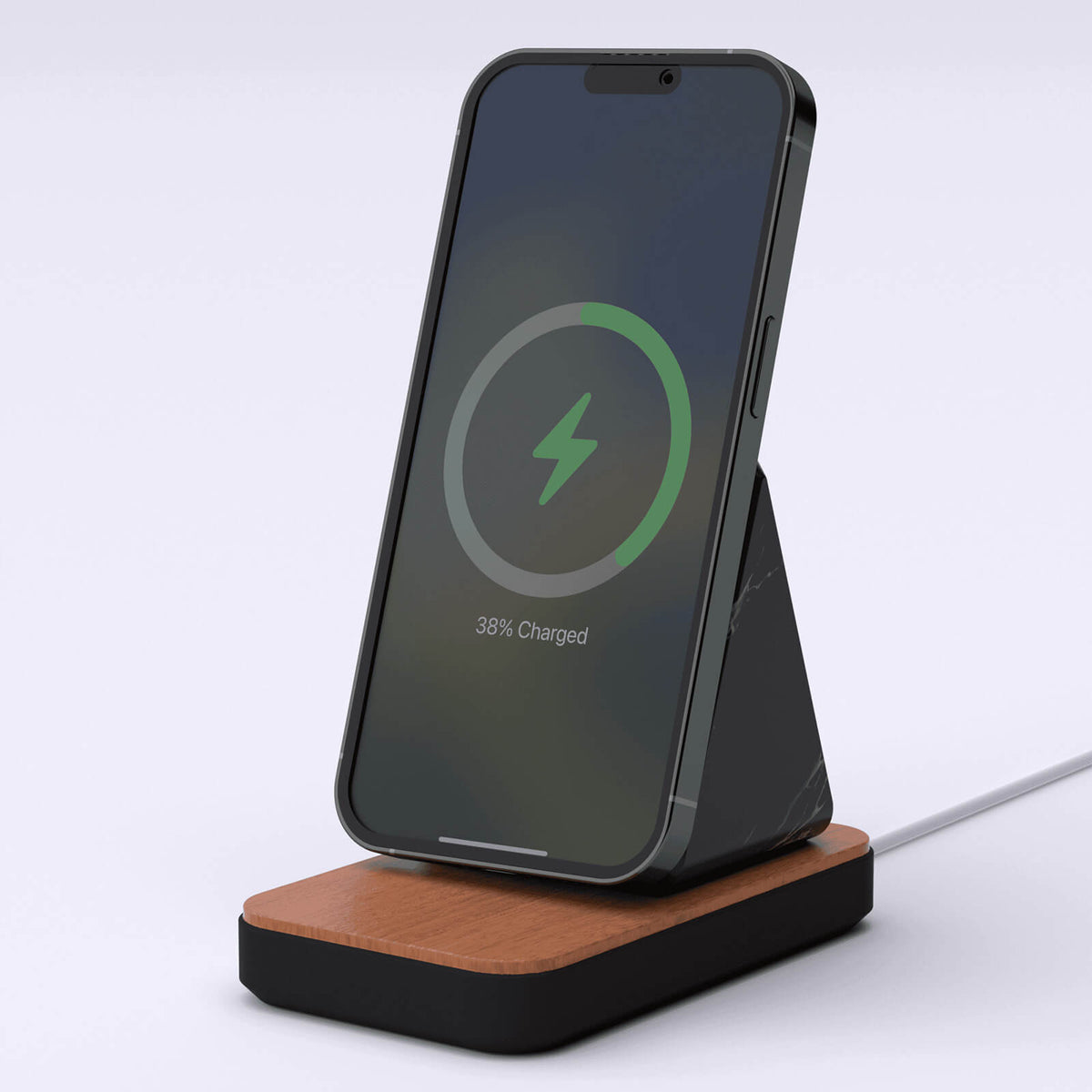 Island MagSafe Stand — Natural Wood-Look Phone Dock