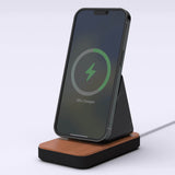 Island MagSafe Stand — Natural Wood-Look Phone Dock