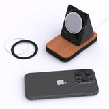 Island MagSafe Stand — Natural Wood-Look Phone Dock