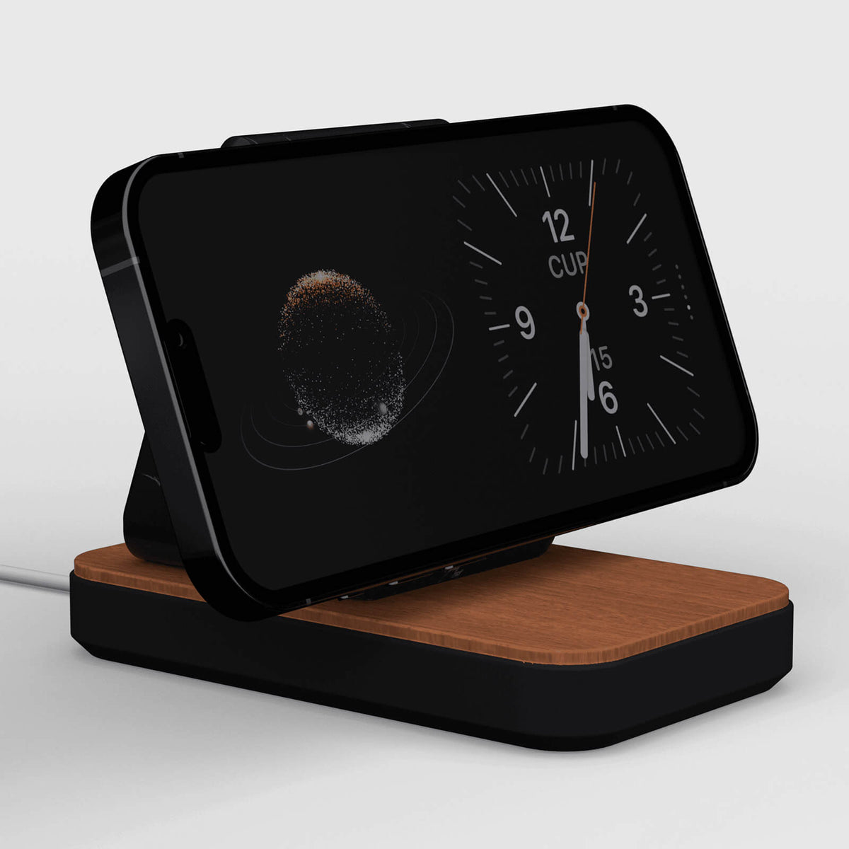 Island MagSafe Stand — Natural Wood-Look Phone Dock