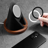 Lighthouse MagSafe Stand — Wood-Look iPhone Charger