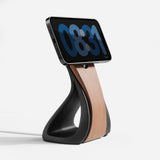 WaveCraft MagSafe iPhone Stand — Wood-Look Desk Charger