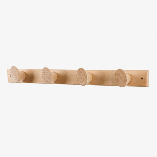 Boot Profile Beech Wall Row of 4-Hooks