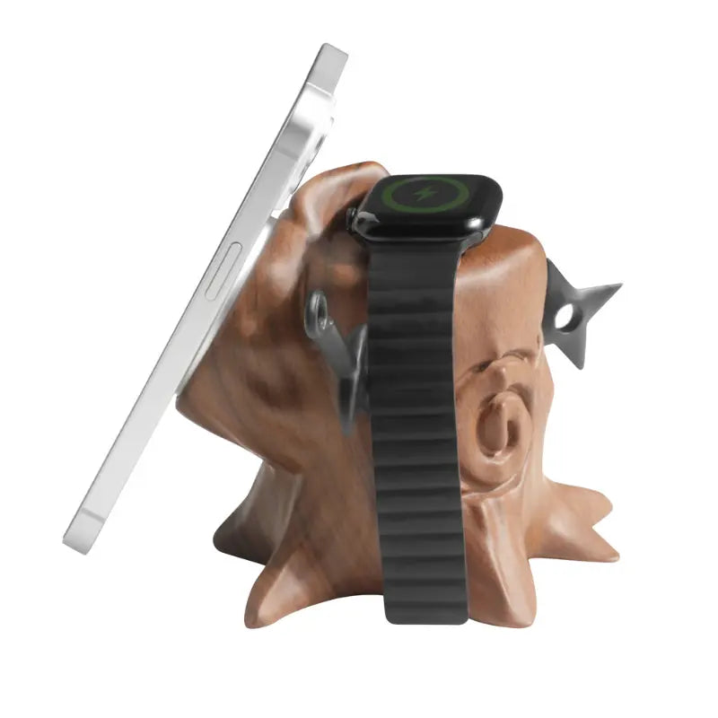 Moku-San Wood-Look Wireless Charger Stand