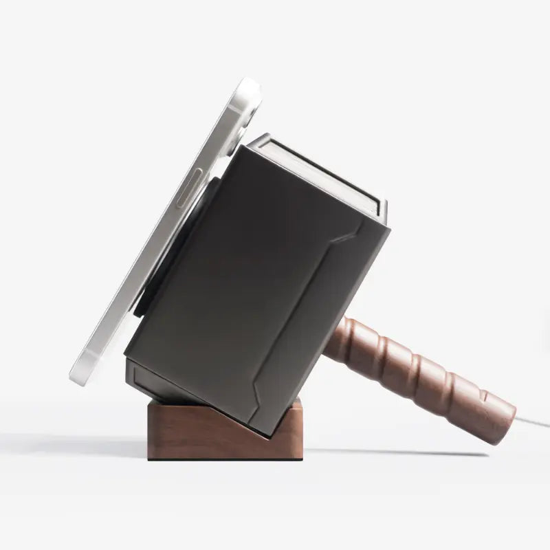 Mjöllnir Wood-Look Wireless Charger — Thor's Hammer