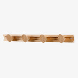 Beech Wood Sliding Wall Coat Rack — 4 Adjustable Hooks