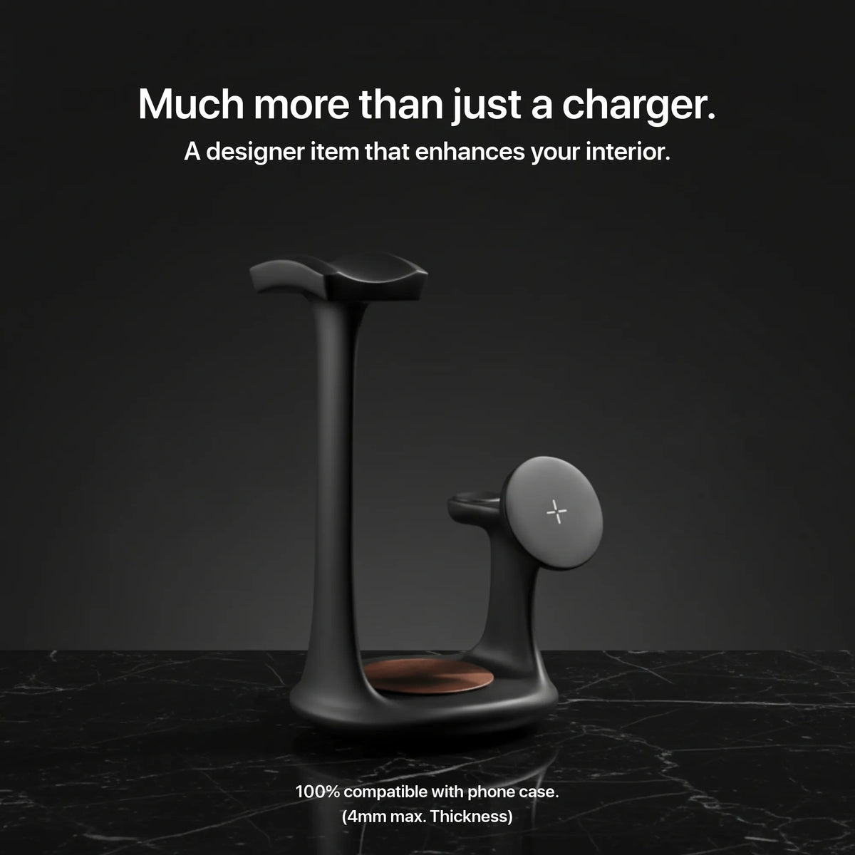 Helmet — Wood-Look Wireless Charger Stand 30W
