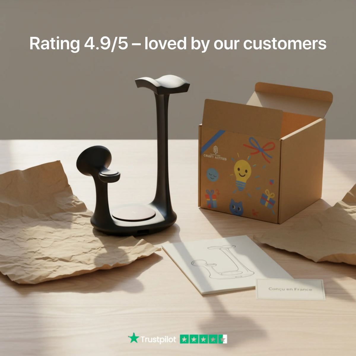 Helmet — Wood-Look Wireless Charger Stand 30W