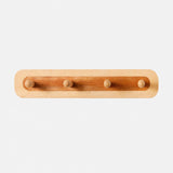 Two-Tone Beech Wood Wall Coat Hooks — 4, 5 or 6-Hook Row