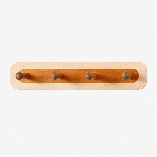 Two-Color Walnut Wood Splicing Row Of 4/5/6 Hooks