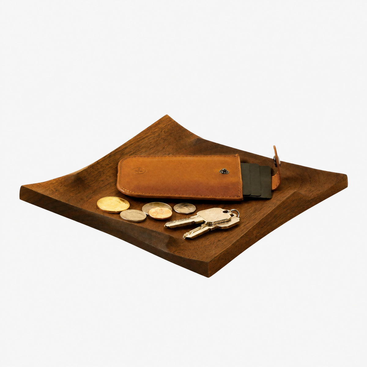 Walnut Square Desk Accessories Tray