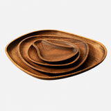Walnut Wooden Coffee Dessert Tray 4 In 1 Set