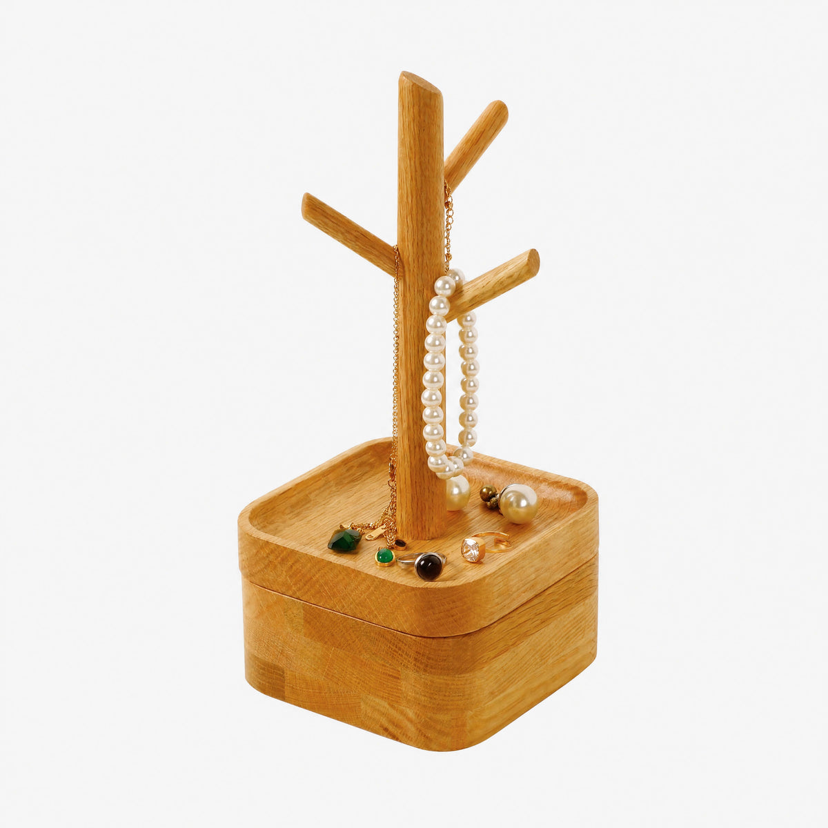 Wooden Double Layer Jewelry Tray
