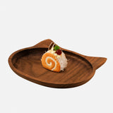 Wooden Walnut Cat Shape Plate | Handmade Serving Plate | Perfect Gift For Pet Lover