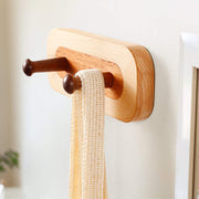 Two-Color Walnut Wood Splicing Row Of 2-Hooks