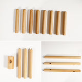 Freestanding Wood Coat Rack — Solid Beech, Height Adjustable