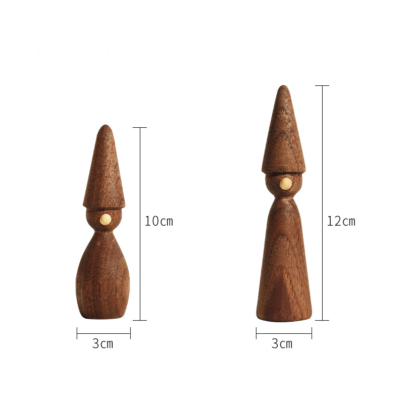 Wooden Ring Holder Set of 2 — Walnut Cone Display