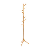Freestanding Wood Coat Rack — Solid Beech, Height Adjustable