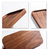 Walnut Wood Entryway Tray — Pocket & Key Organizer