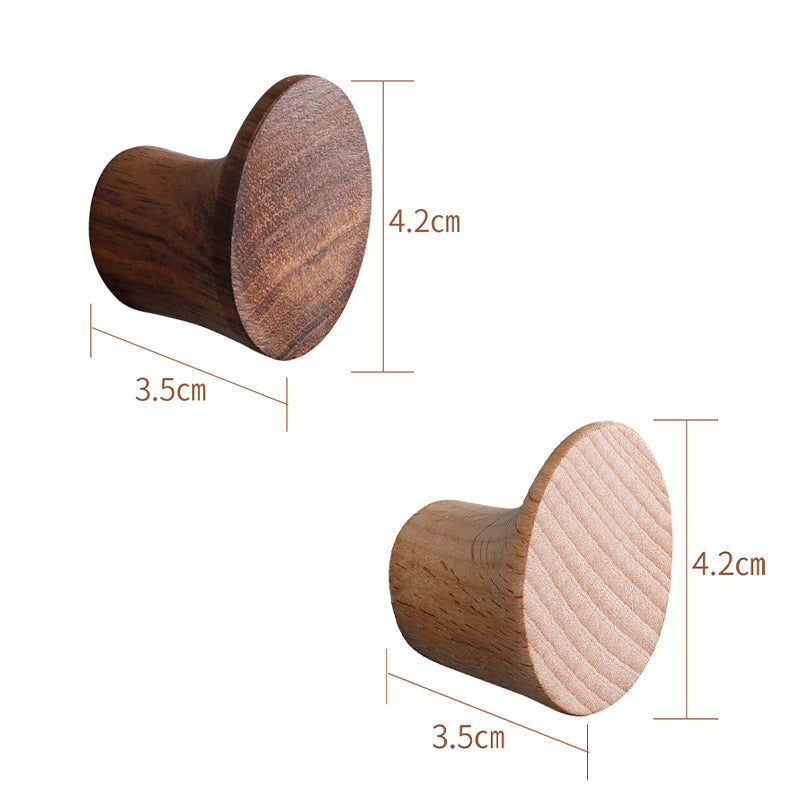 Walnut Boot Profile Wall Coat Hook — Natural Wood, Wall Mounted