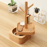 Hardwood 2-Tier Valet Tray — Double Layer Desk Organizer
