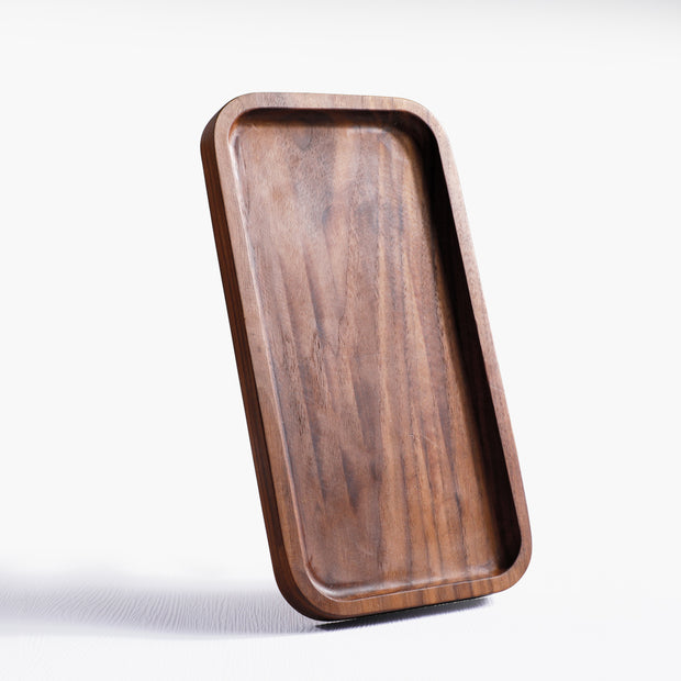 Rectangle Walnut Storage Tray | Office Bedroom Desk Tray