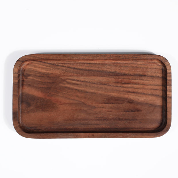 Rectangle Walnut Storage Tray | Office Bedroom Desk Tray