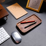 Rectangle Walnut Storage Tray | Office Bedroom Desk Tray