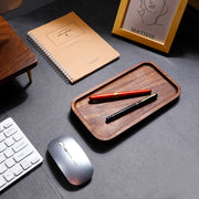 Rectangle Walnut Storage Tray | Office Bedroom Desk Tray