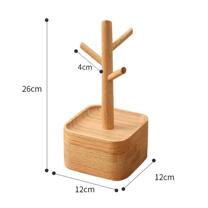 Hardwood 2-Tier Valet Tray — Double Layer Desk Organizer
