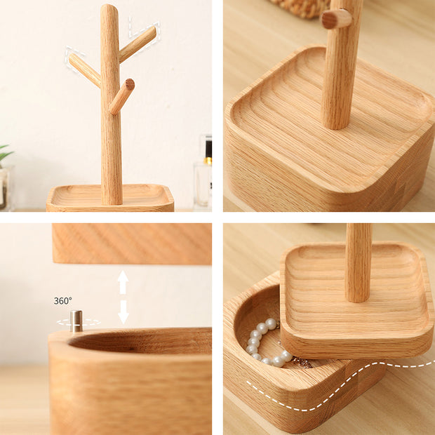 Wooden Double Layer Accessories Tray
