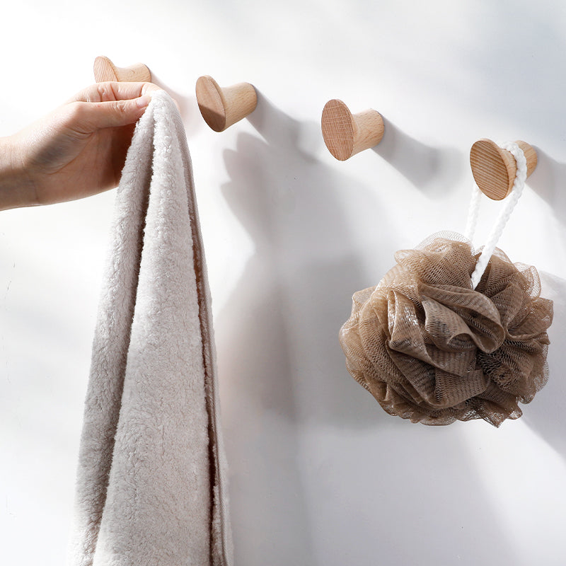 Walnut Boot Profile Wall Coat Hook — Natural Wood, Wall Mounted