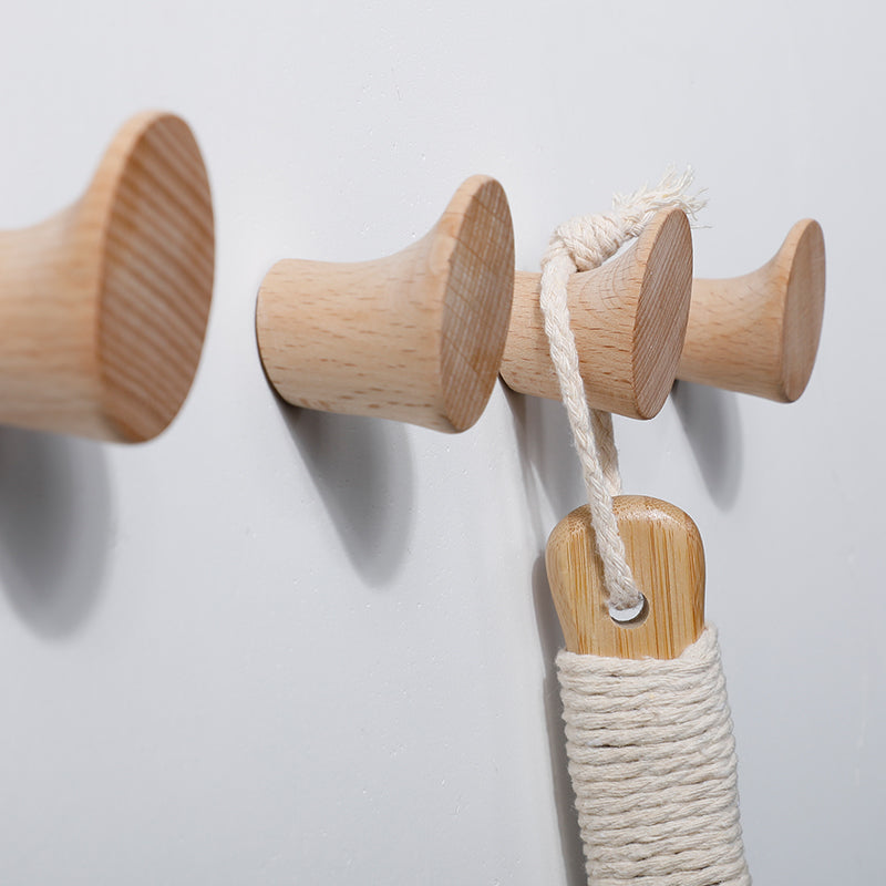 Beech Wood Boot-Profile Wall Hook — Natural Rustic Wood