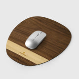 Walnut&Ash Stripe Wooden Mouse Pad | Oval